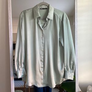 Zara satin button up